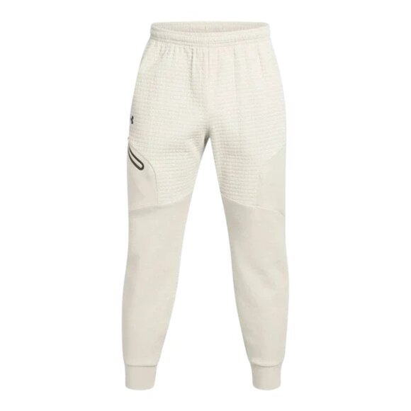 Under Armour Unstoppable Fleece Grid Joggers Mens Sweatpants Off White NWT - Picture 5 of 10